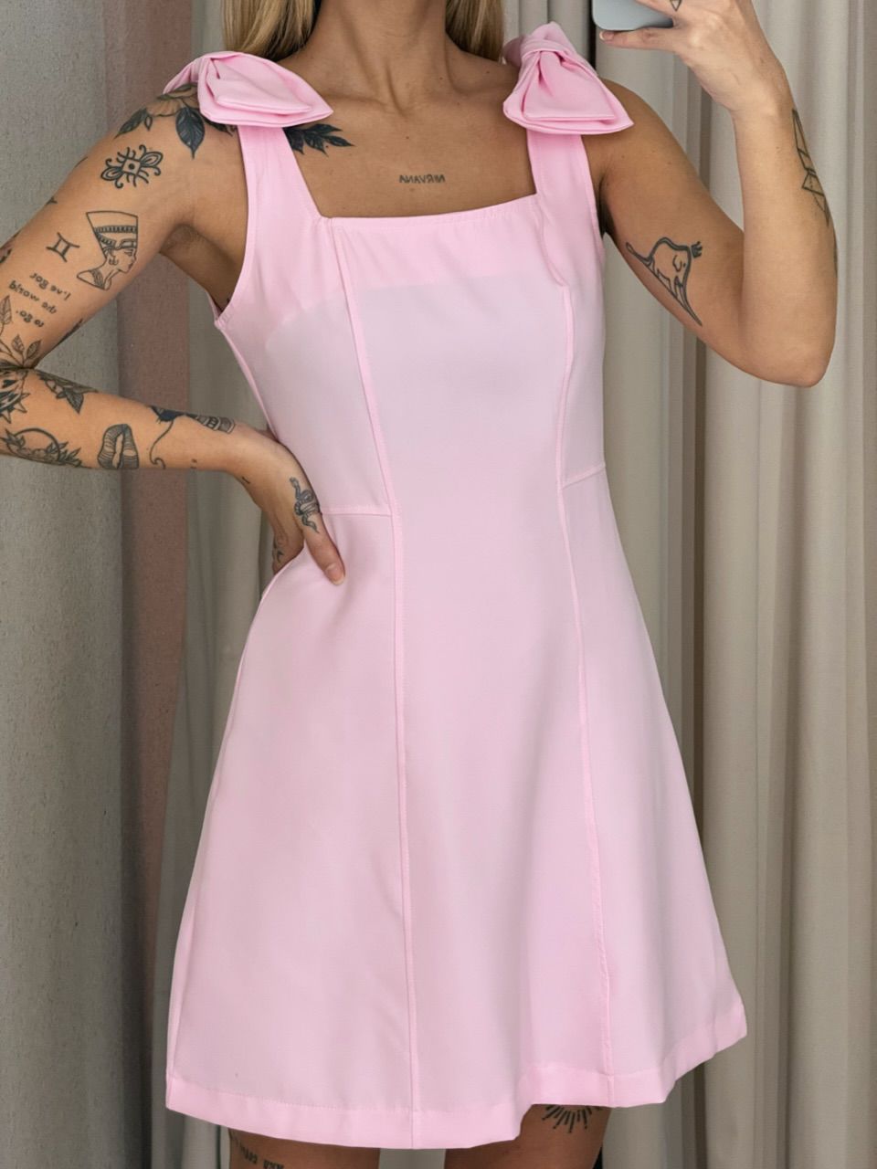 VESTIDO ANA JULIA LAÇO ROSA
