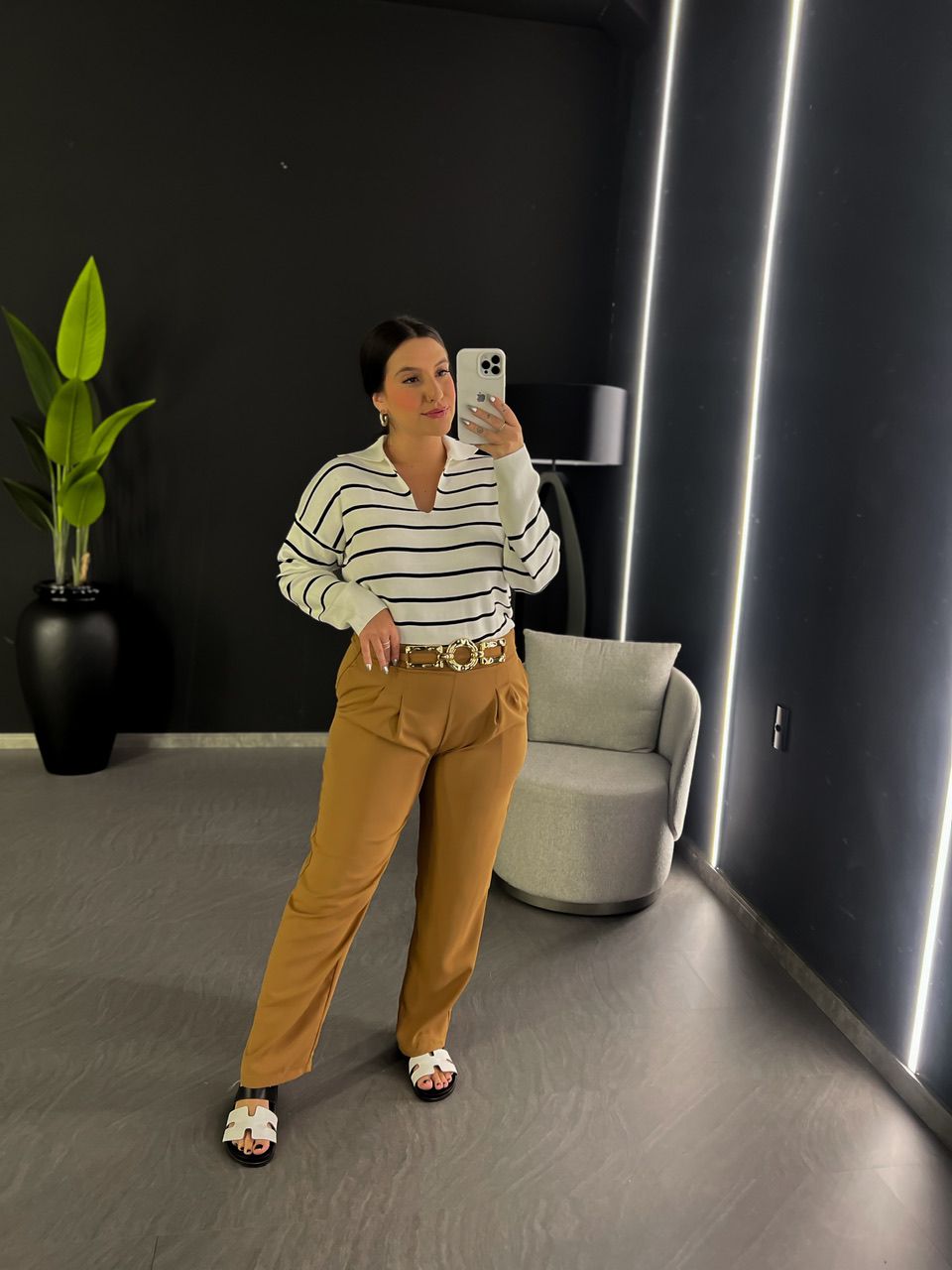 CALÇA CECÍLIA MOM CARAMELO