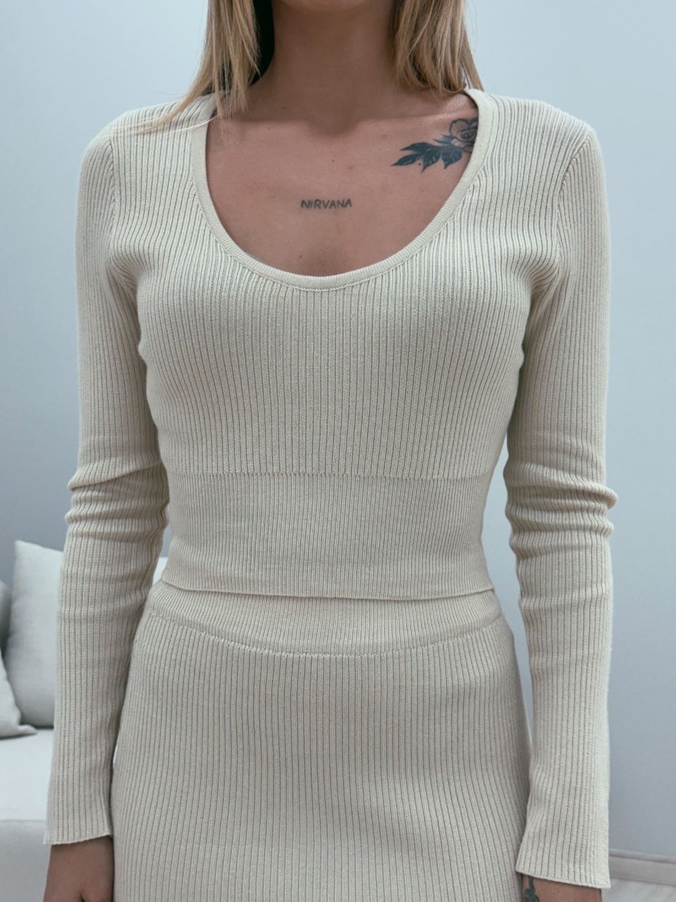CONJUNTO AYLA TRICOT MARFIM