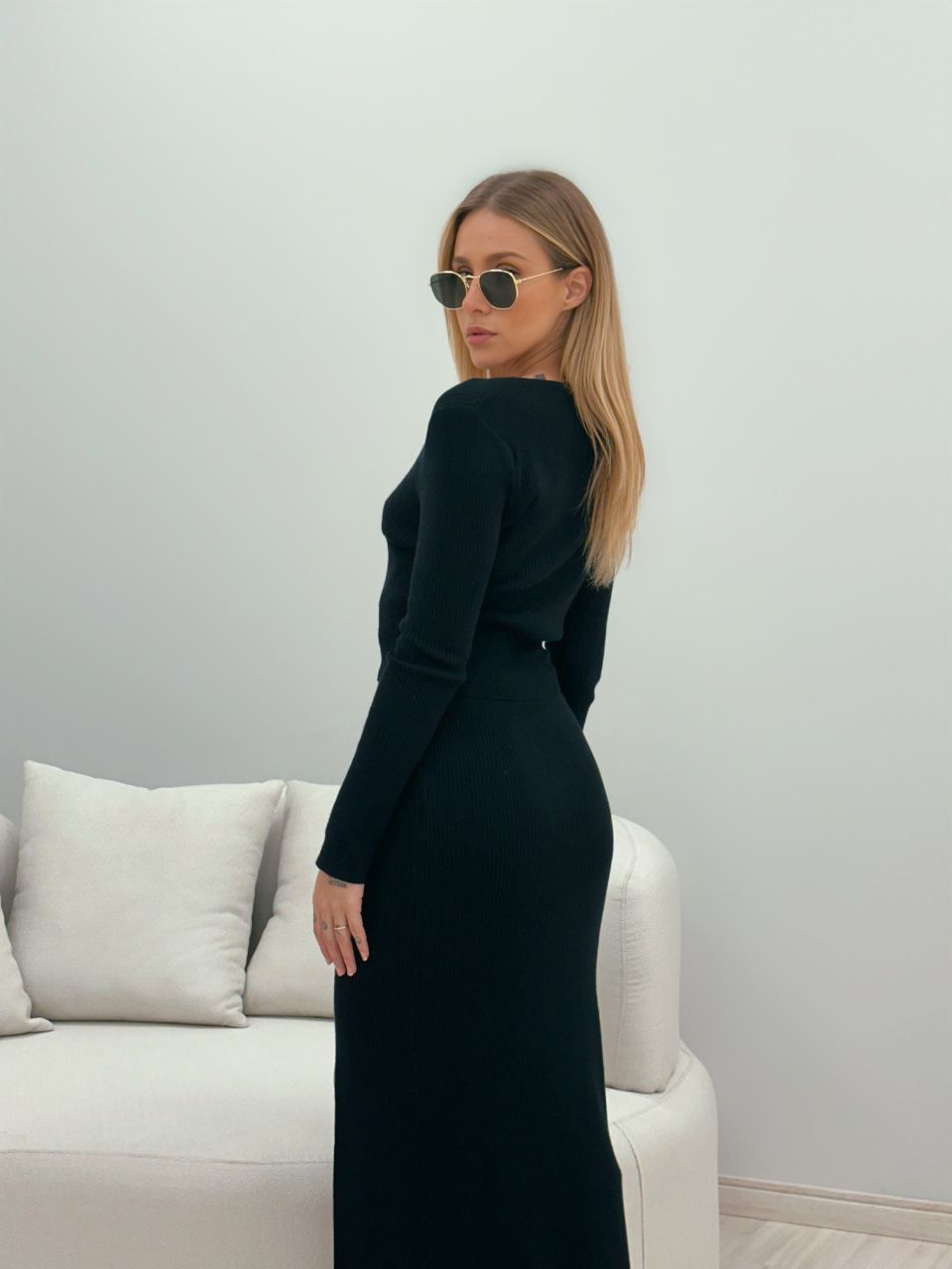 CONJUNTO AYLA TRICOT PRETO