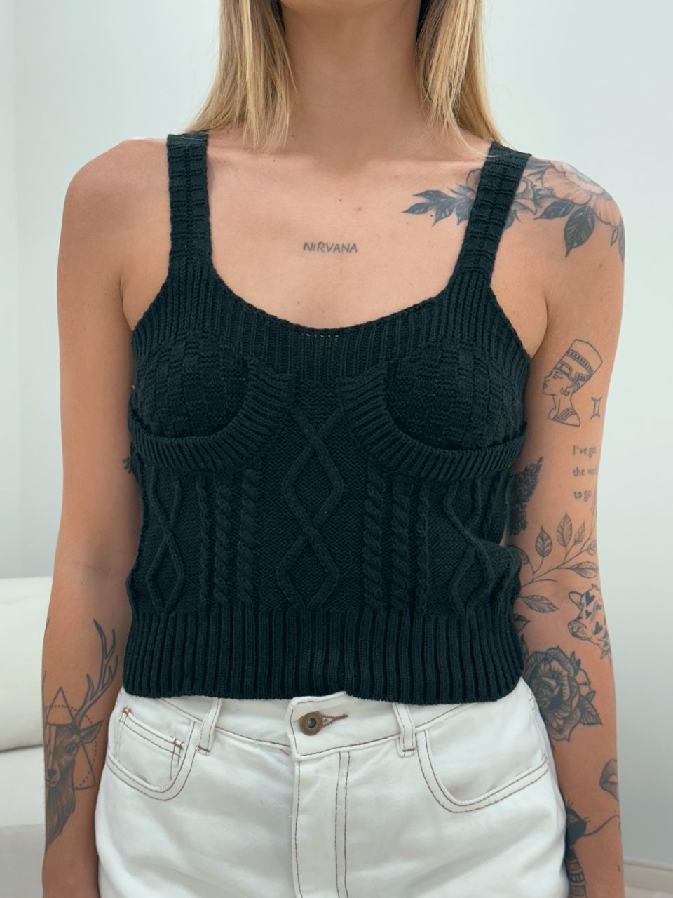 CONJUNTO LAÍS TOP CARDIGAN PRETO