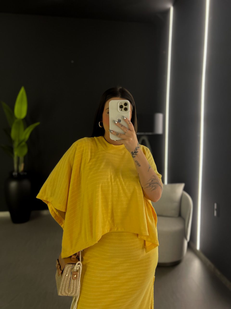 PONCHO CF MALHA AMARELO