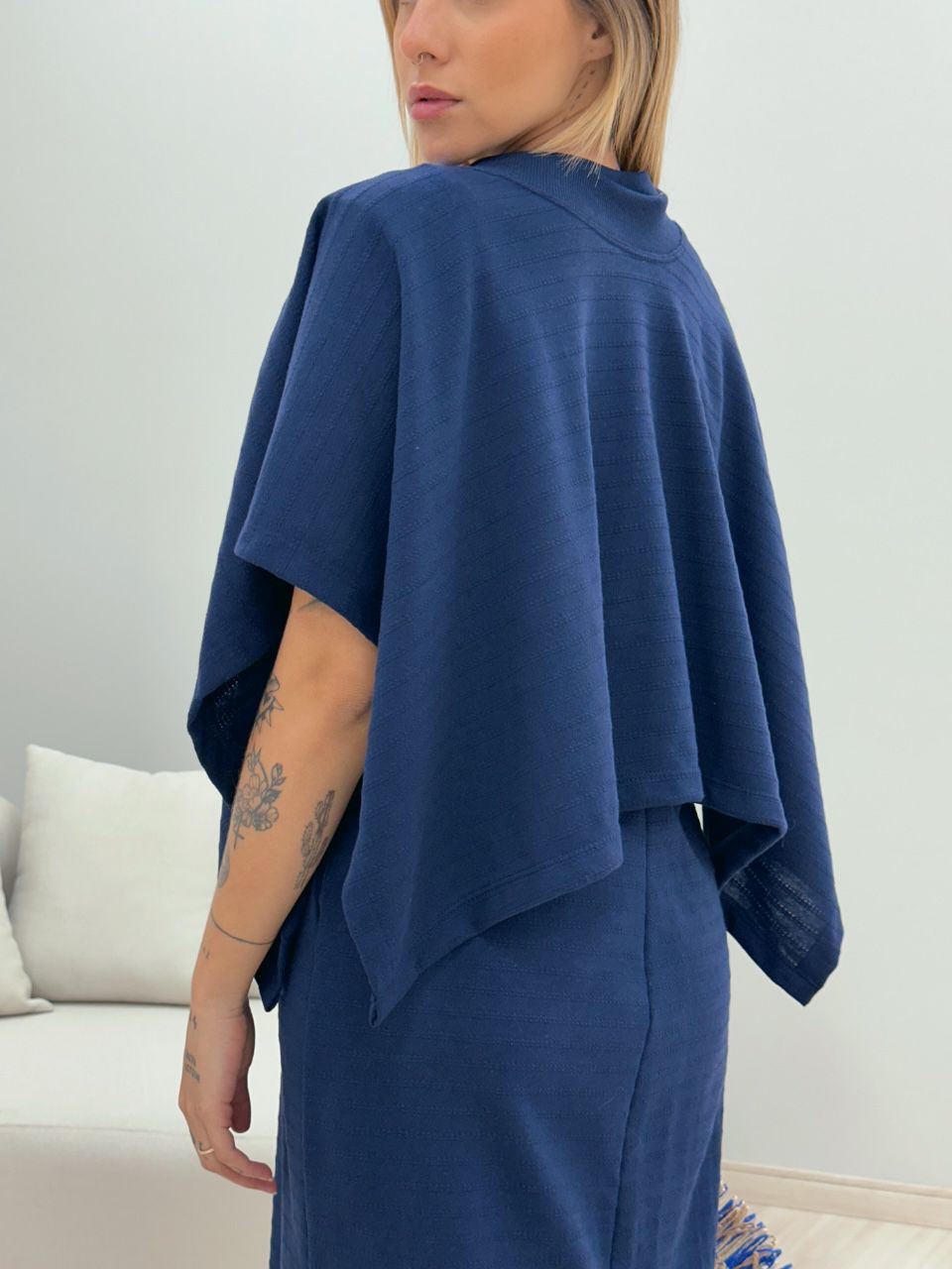 PONCHO CF MALHA AZUL