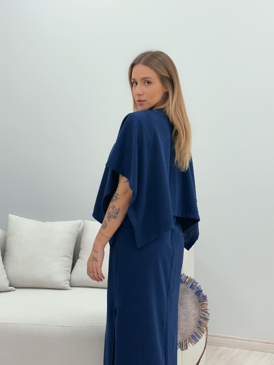 PONCHO CF MALHA AZUL