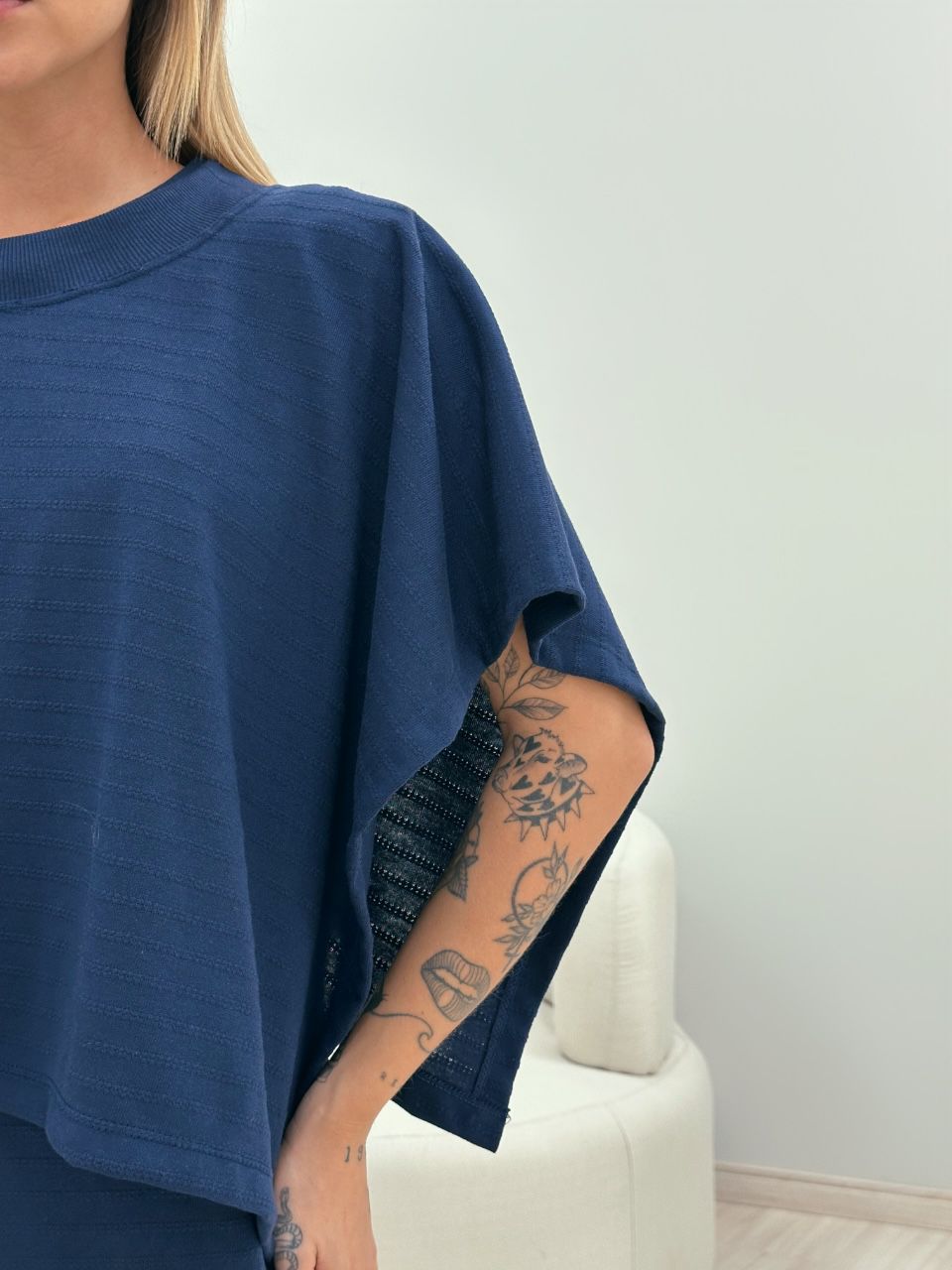 PONCHO CF MALHA AZUL