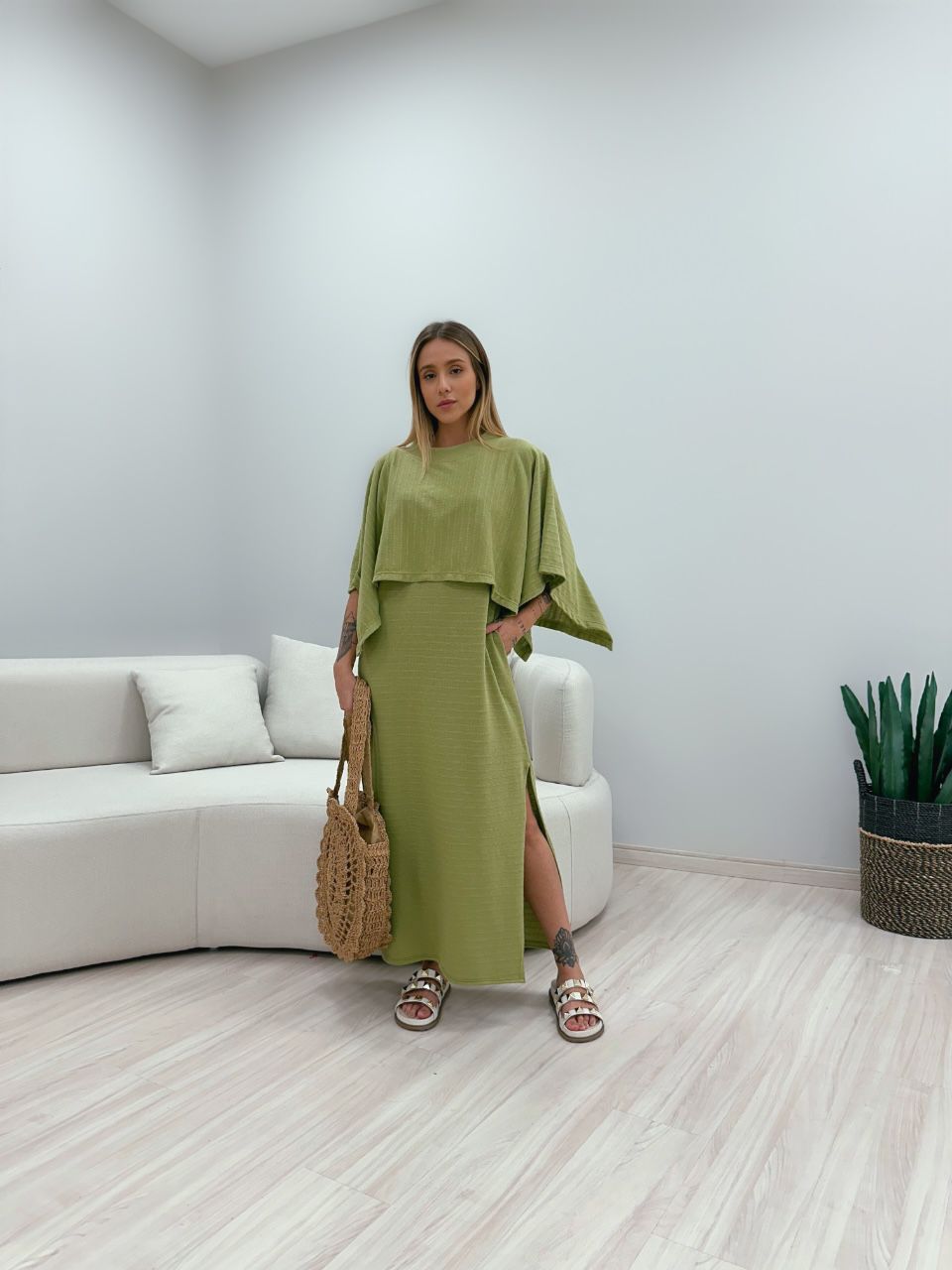 PONCHO CF MALHA VERDE