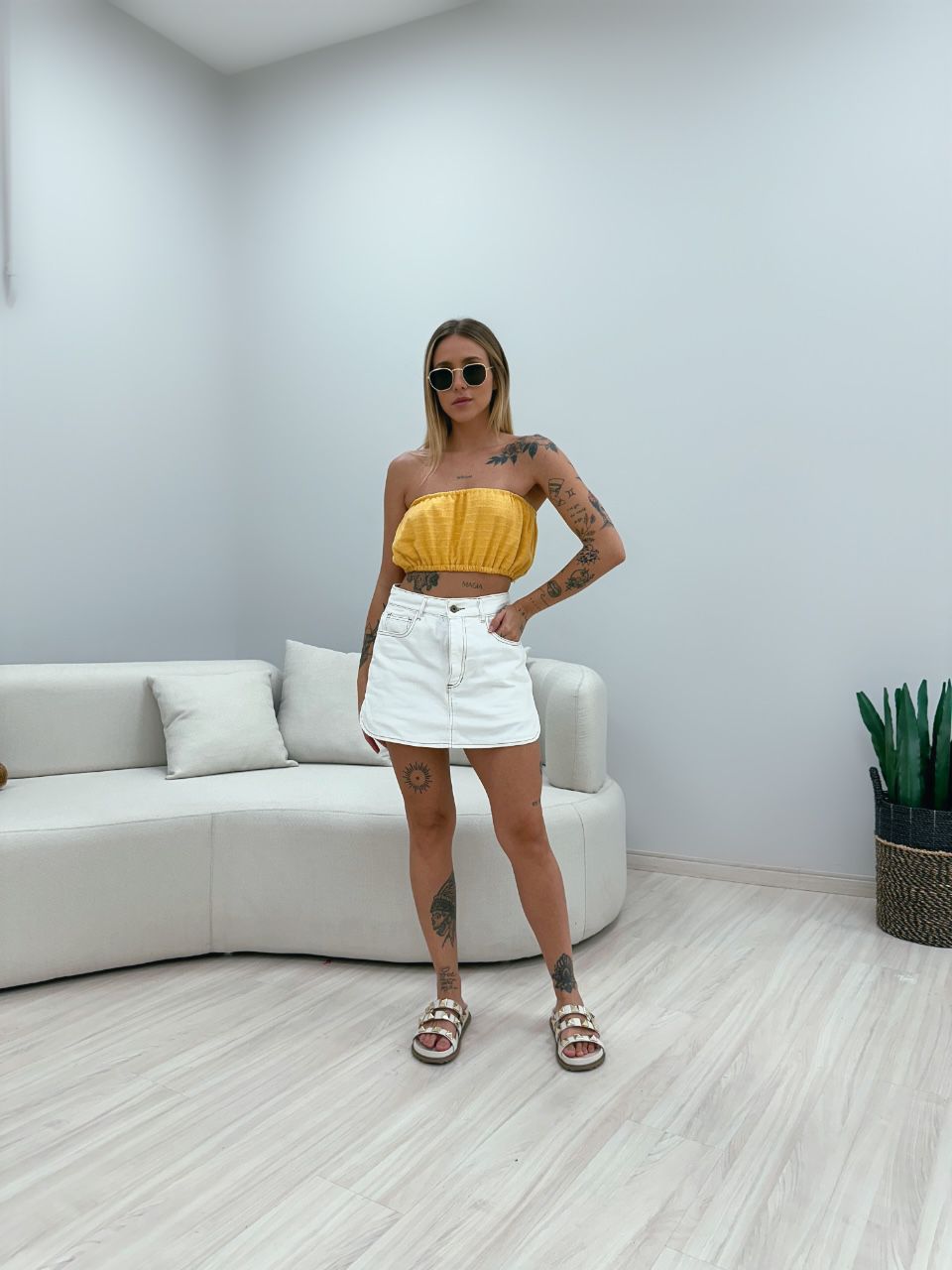 TOP CF FAIXA 02 AMARELO - 0048990111 - CAROLLA FERRARO