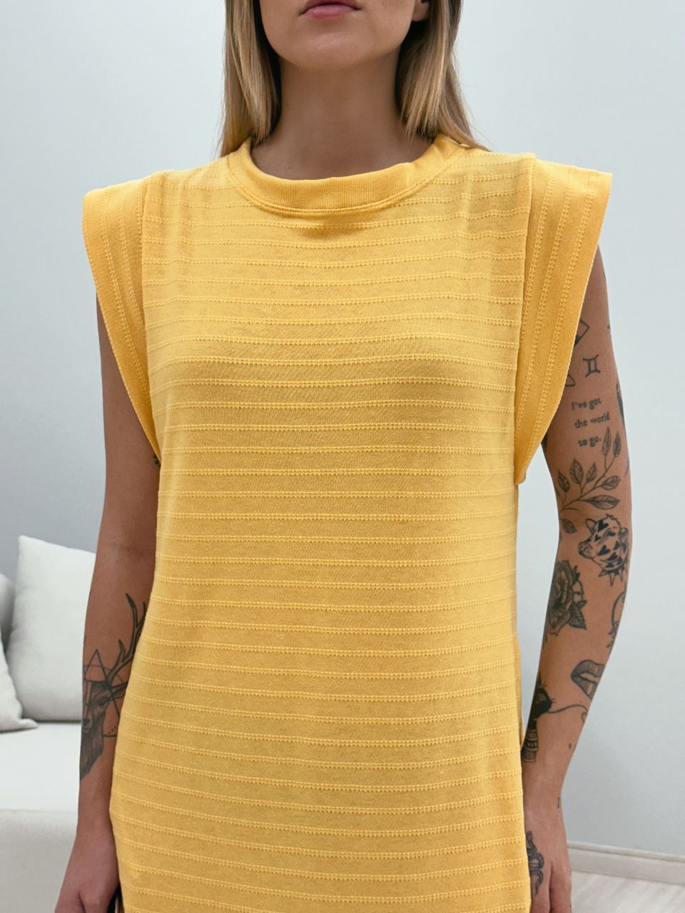 VESTIDO CF MUSCLE LONGO AMARELO