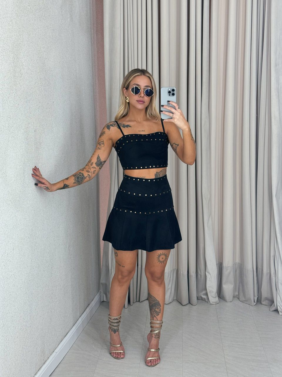 CONJUNTO DALLAS SAIA PRETO
