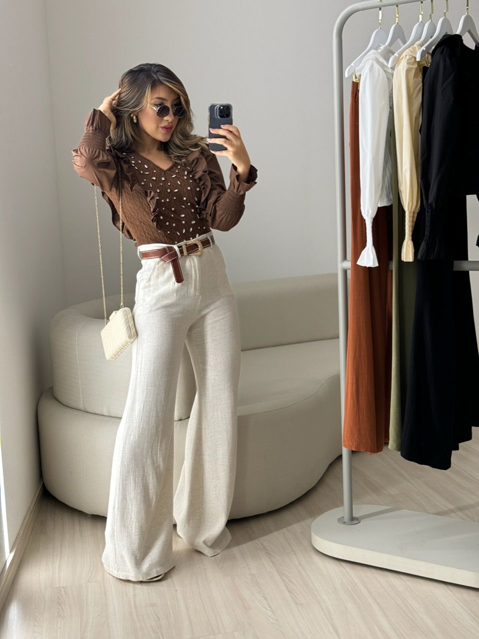 CALÇA ELOÍSE LINHO PANTALONA CRU
