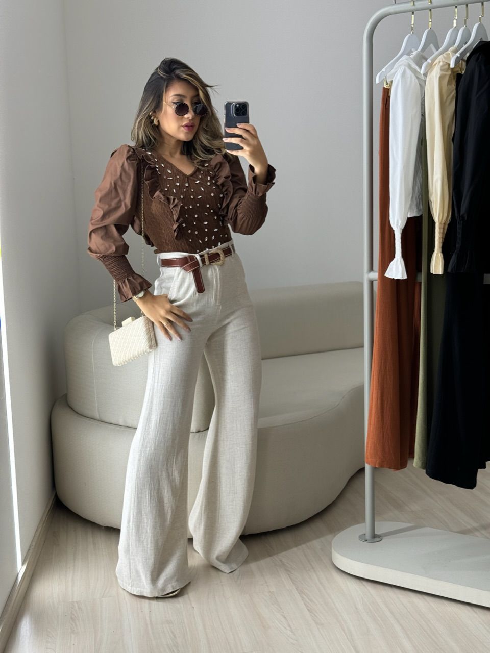 CALÇA ELOÍSE LINHO PANTALONA CRU
