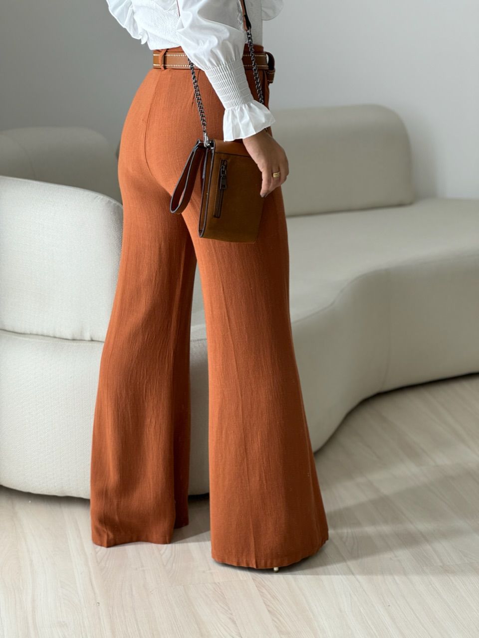CALÇA ELOÍSE LINHO PANTALONA TERRA 