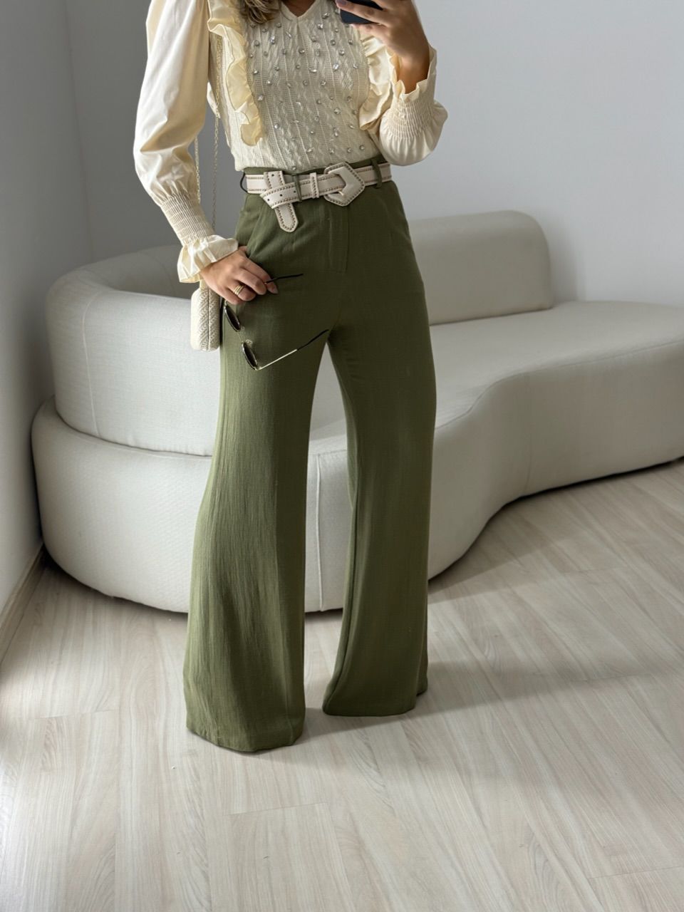 CALÇA ELOÍSE LINHO PANTALONA VERDE