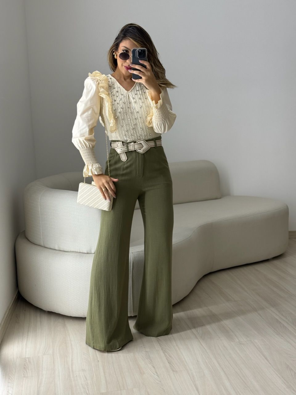 CALÇA ELOÍSE LINHO PANTALONA VERDE