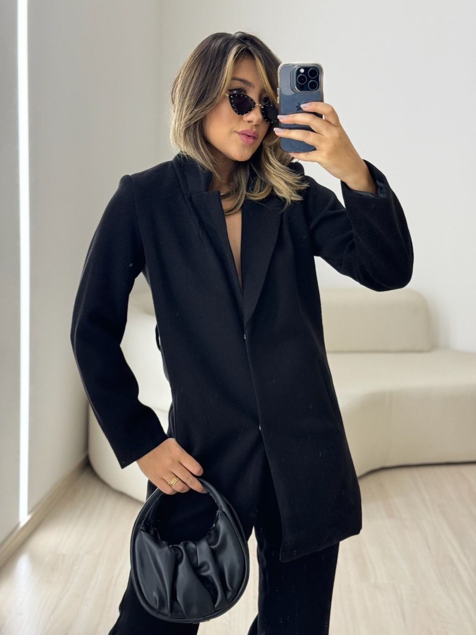 CASACO MALU LÃ BATIDA PRETO - 0049920032 - CAROLLA FERRARO