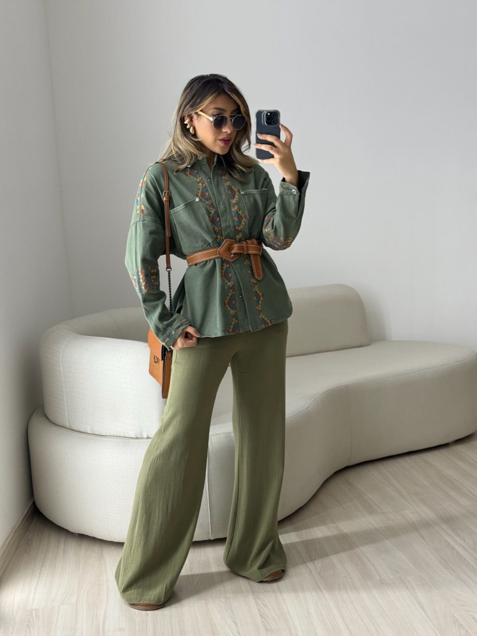 JAQUETA BORDADA ÉTNICA MILITAR