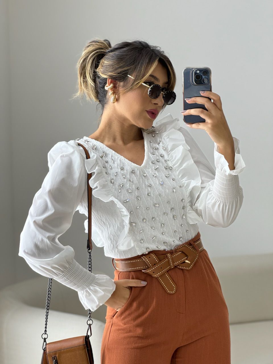 TRICOT BABADO PEDRARIA OFF - 0049930048 - CAROLLA FERRARO