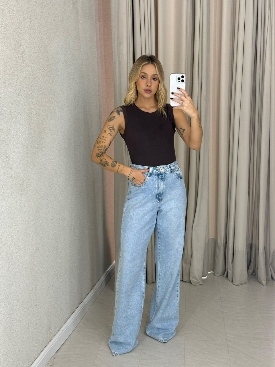 BLUSA ALESSANDRA CAVADA MARROM