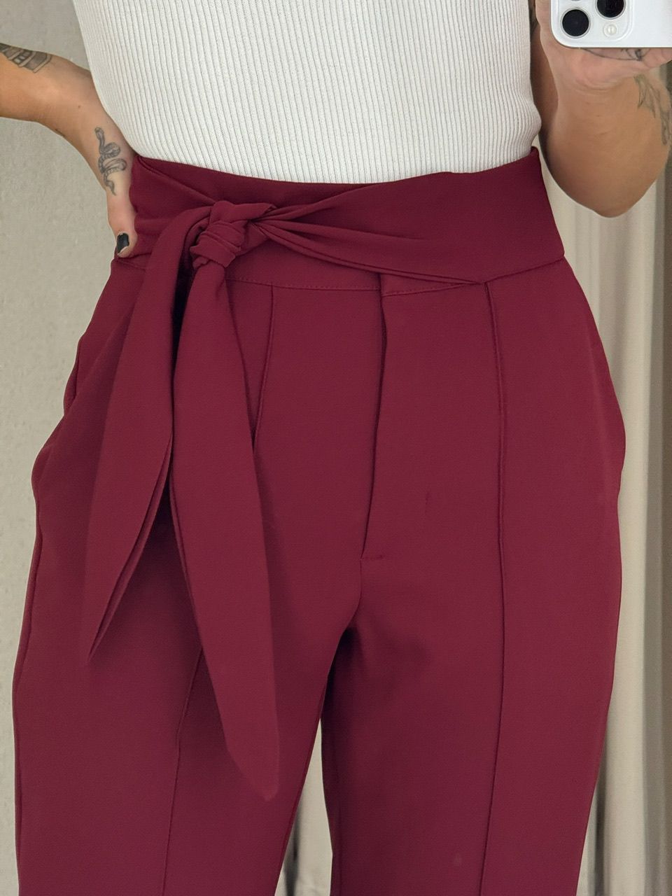 CALÇA PAOLA AMARRAÇÃO CHERRY RED