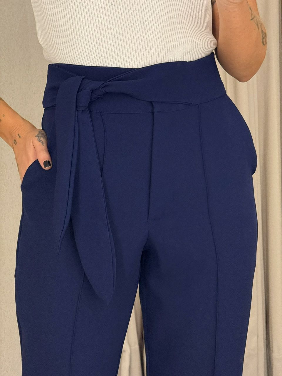 CALÇA PAOLA AMARRAÇÃO MARINHO
