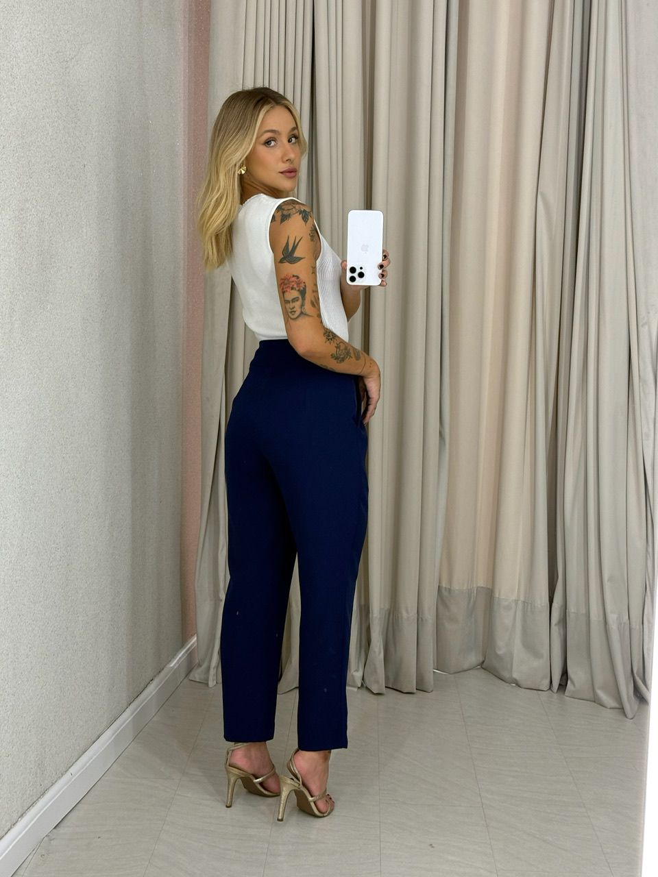 CALÇA PAOLA AMARRAÇÃO MARINHO