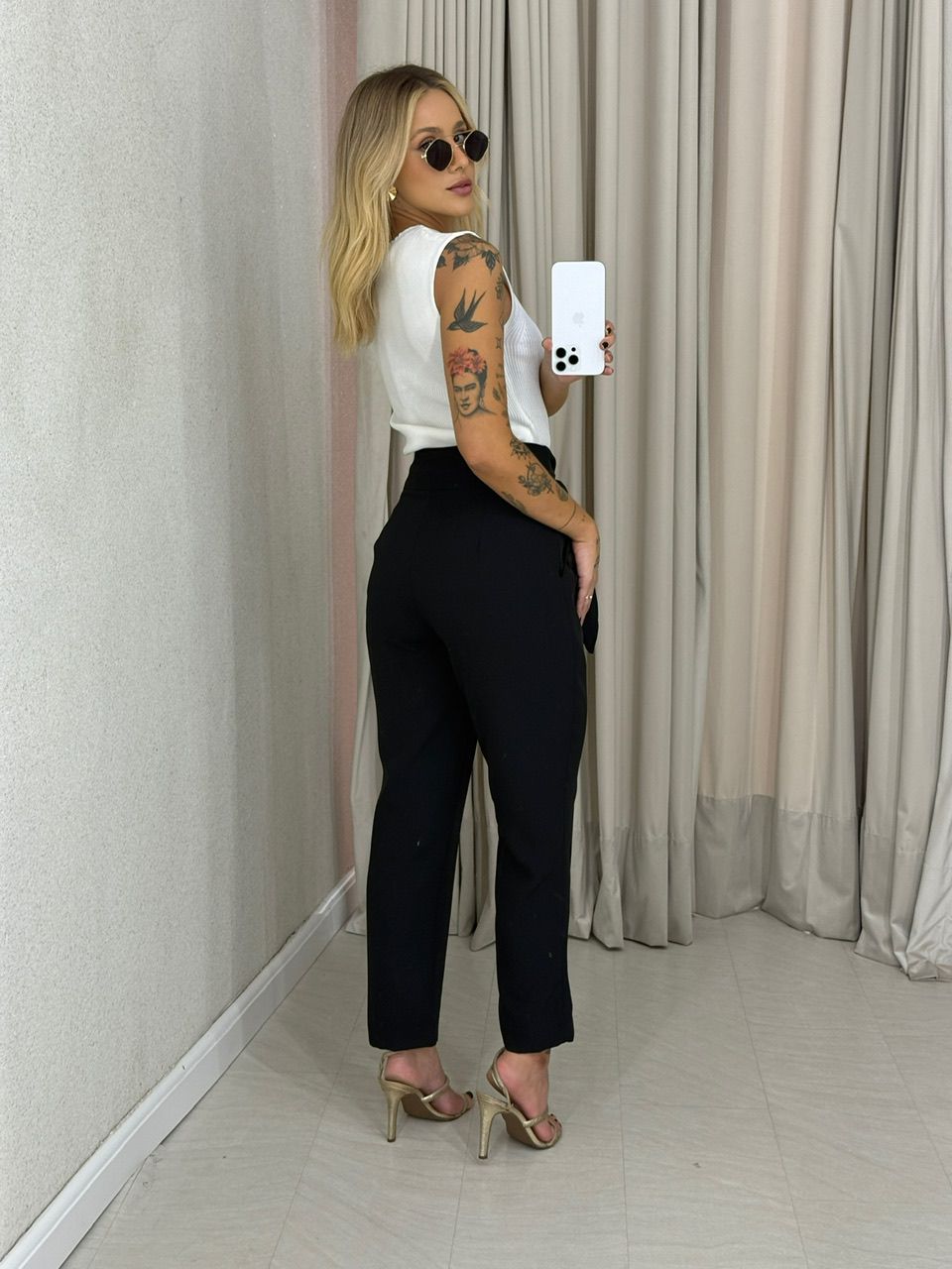 CALÇA PAOLA AMARRAÇÃO PRETA