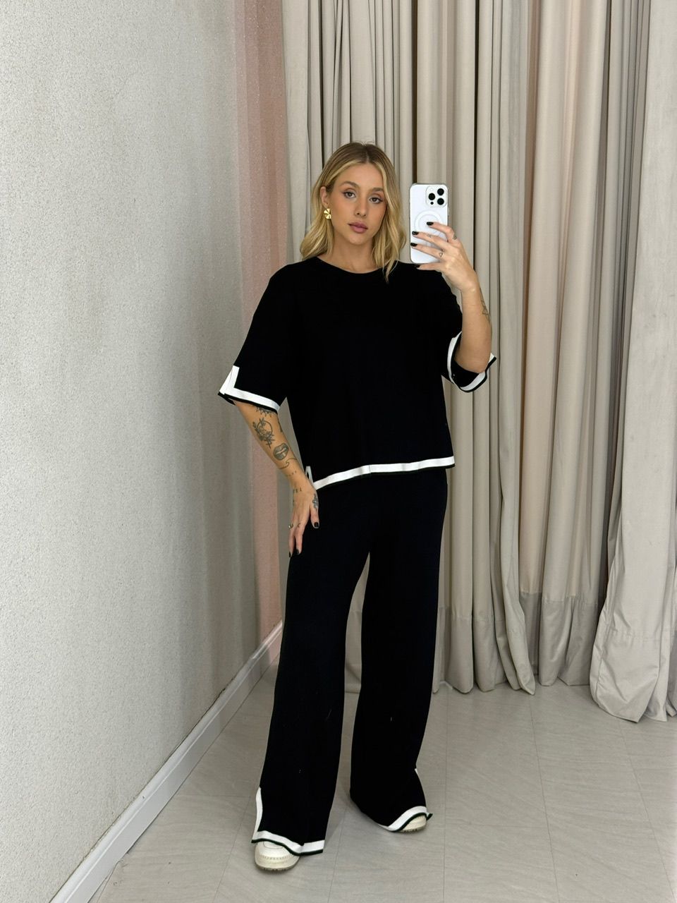 CONJUNTO DUDA TRICOT PRETO - 0062520032 - CAROLLA FERRARO
