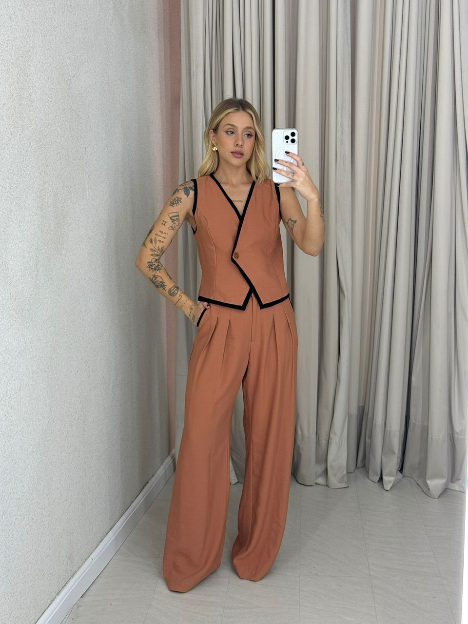 CONJUNTO LUCIA COLETE Caramelo - 0062510095 - CAROLLA FERRARO