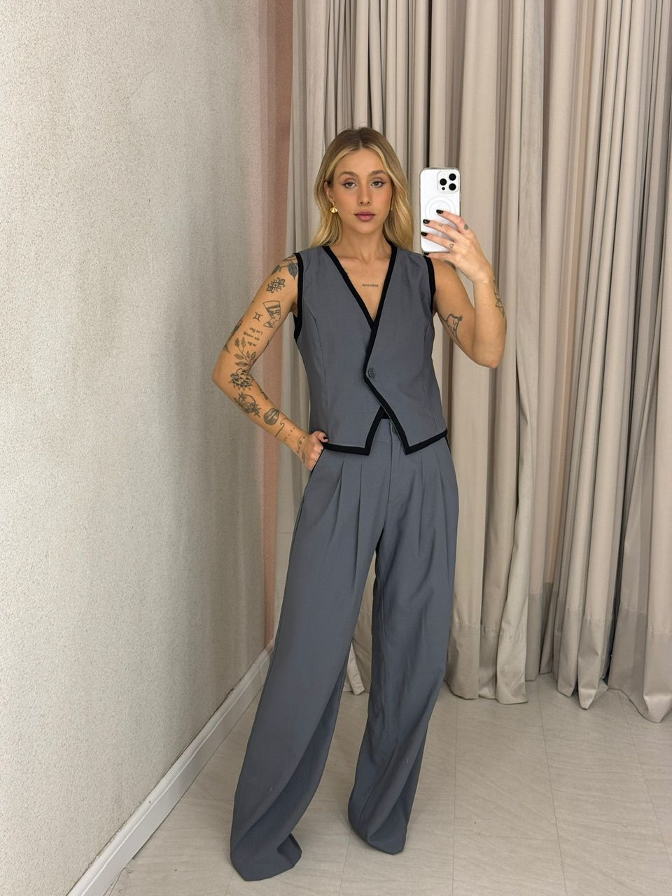 CONJUNTO LUCIA COLETE Cinza - 0062510091 - CAROLLA FERRARO