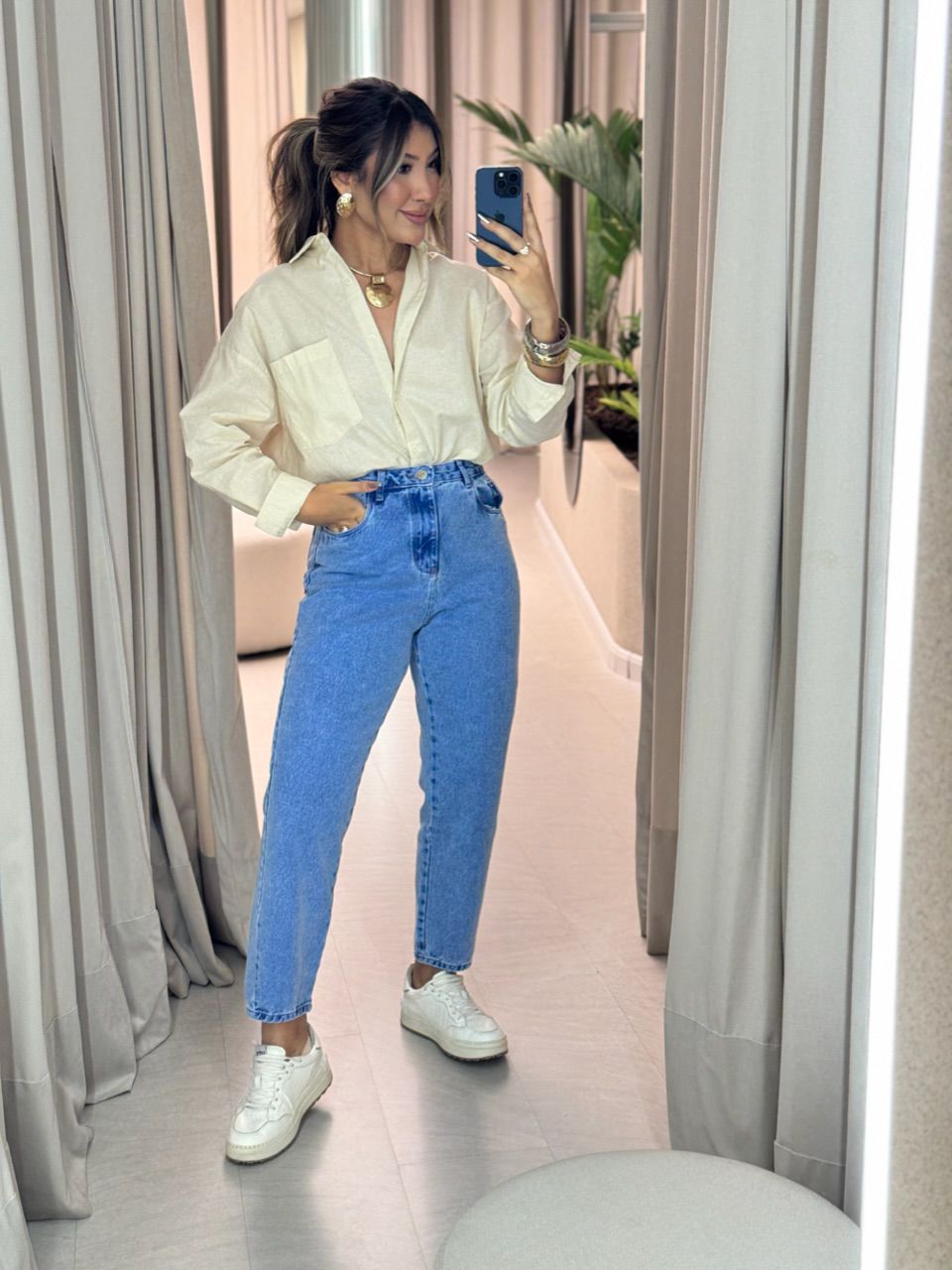 CALÇA BRITÂNIA MOM Jeans Claro