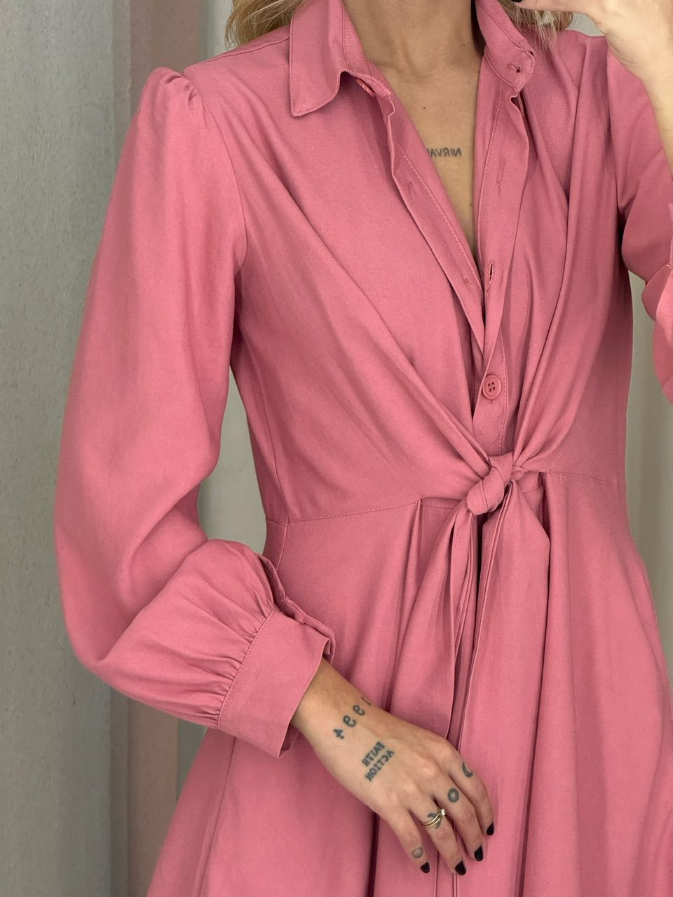 VESTIDO EDIELEN BOTÕES ROSÊ