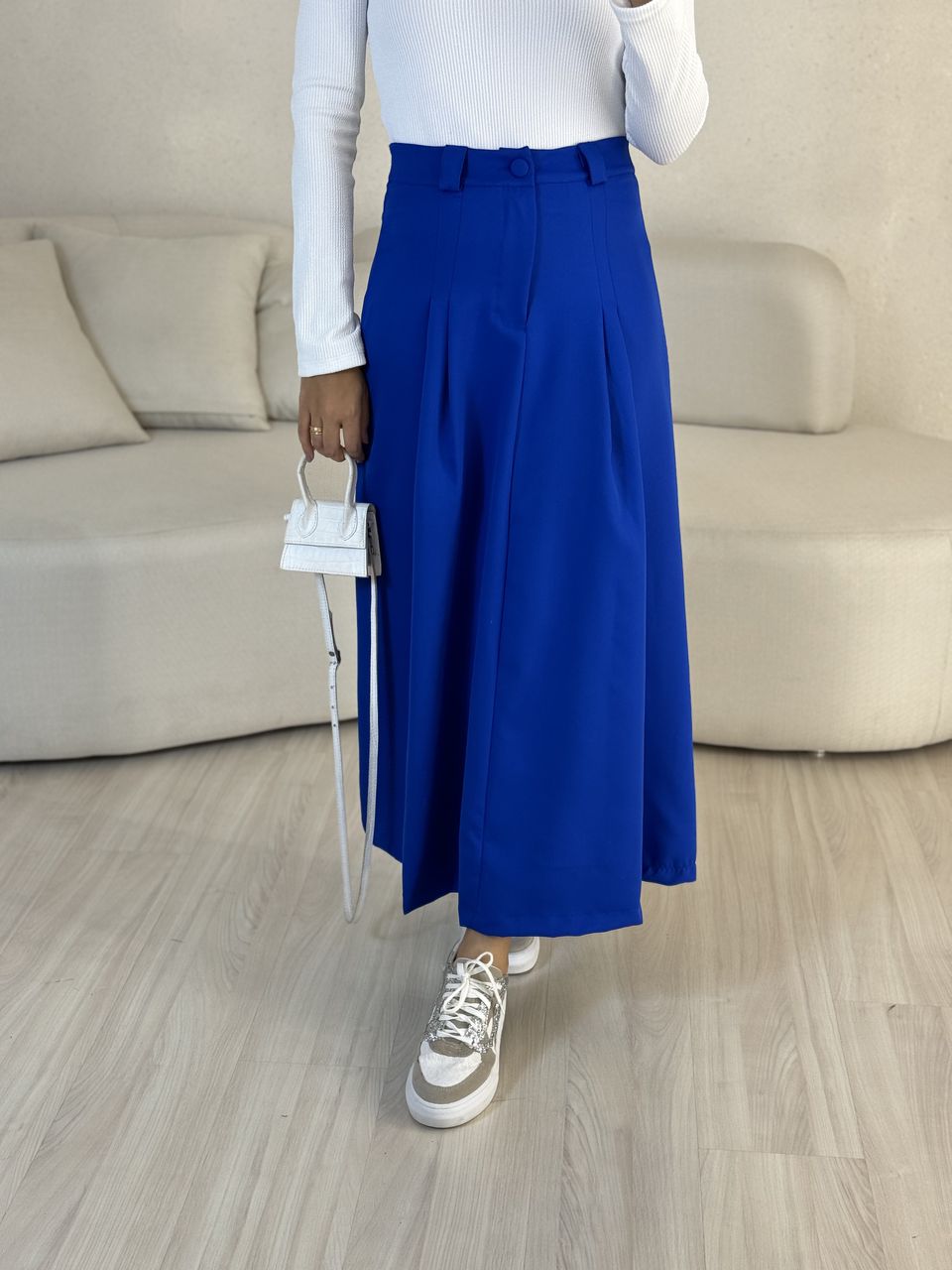 SAIA GABRIELY MIDI AZUL - 0052370109 - CAROLLA FERRARO