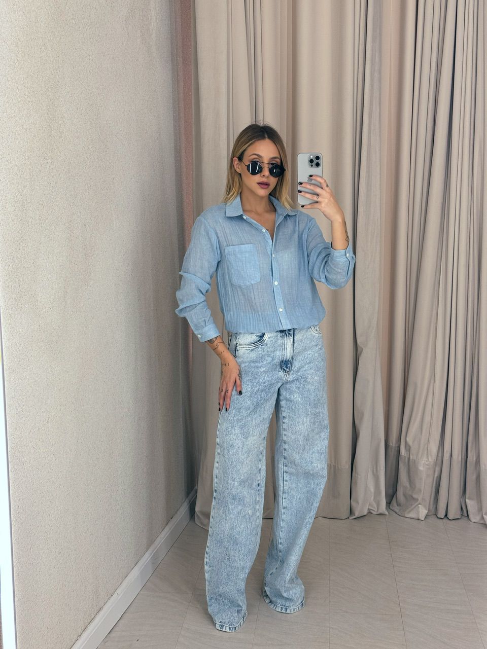 CAMISA DENISE LISA BABY BLUE