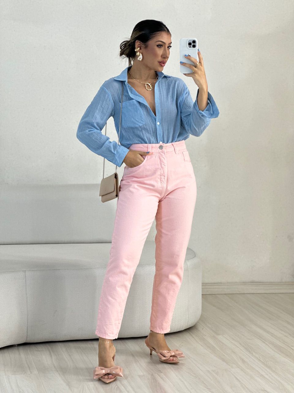 CAMISA DENISE LISA BABY BLUE