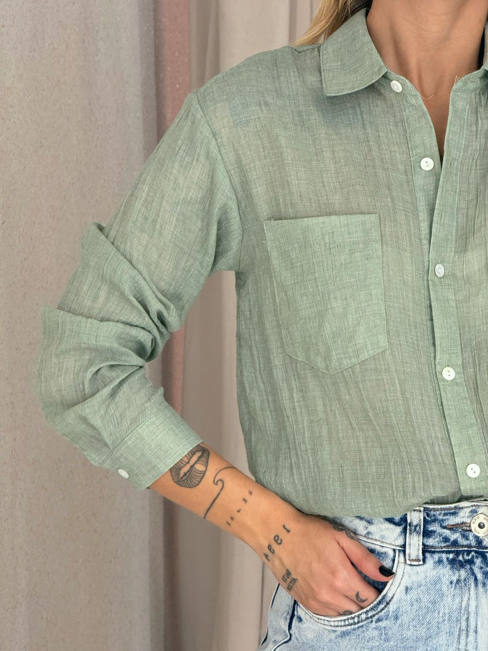 CAMISA DENISE LISA VERDE CHÁ