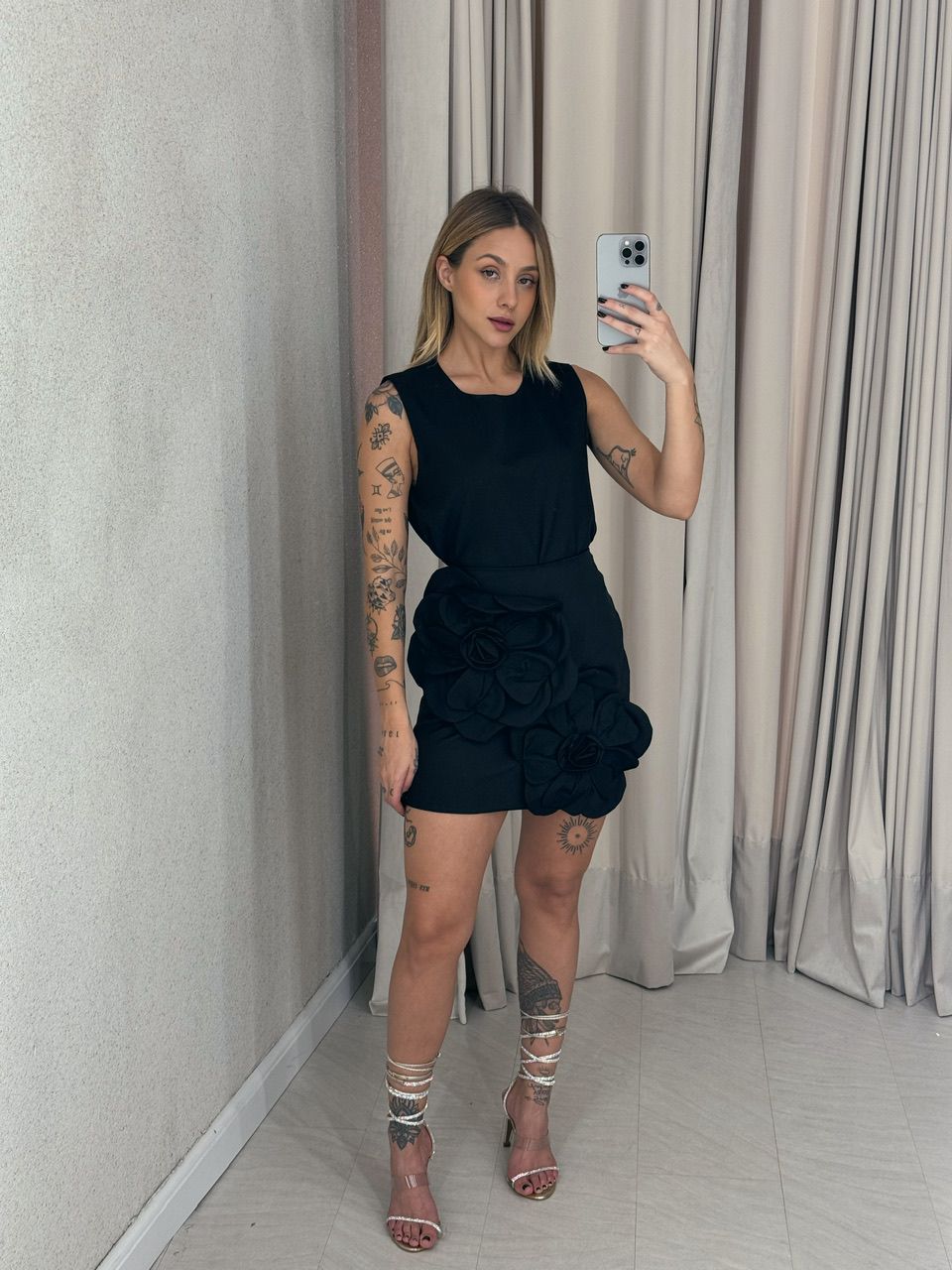 CONJUNTO CARLA FLOR PRETO