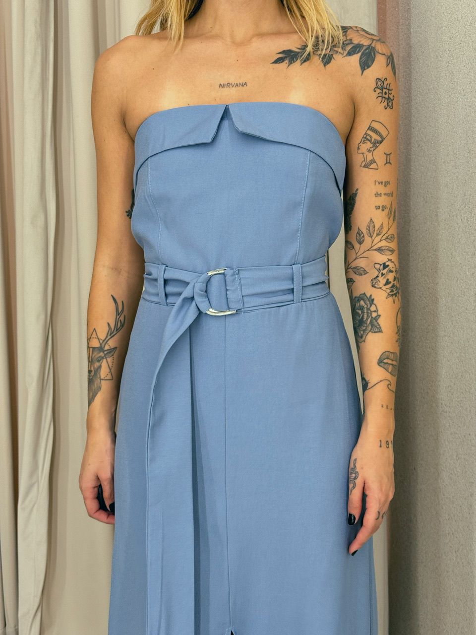 VESTIDO ARIANA TOMARA QUE CAIA BABY BLUE