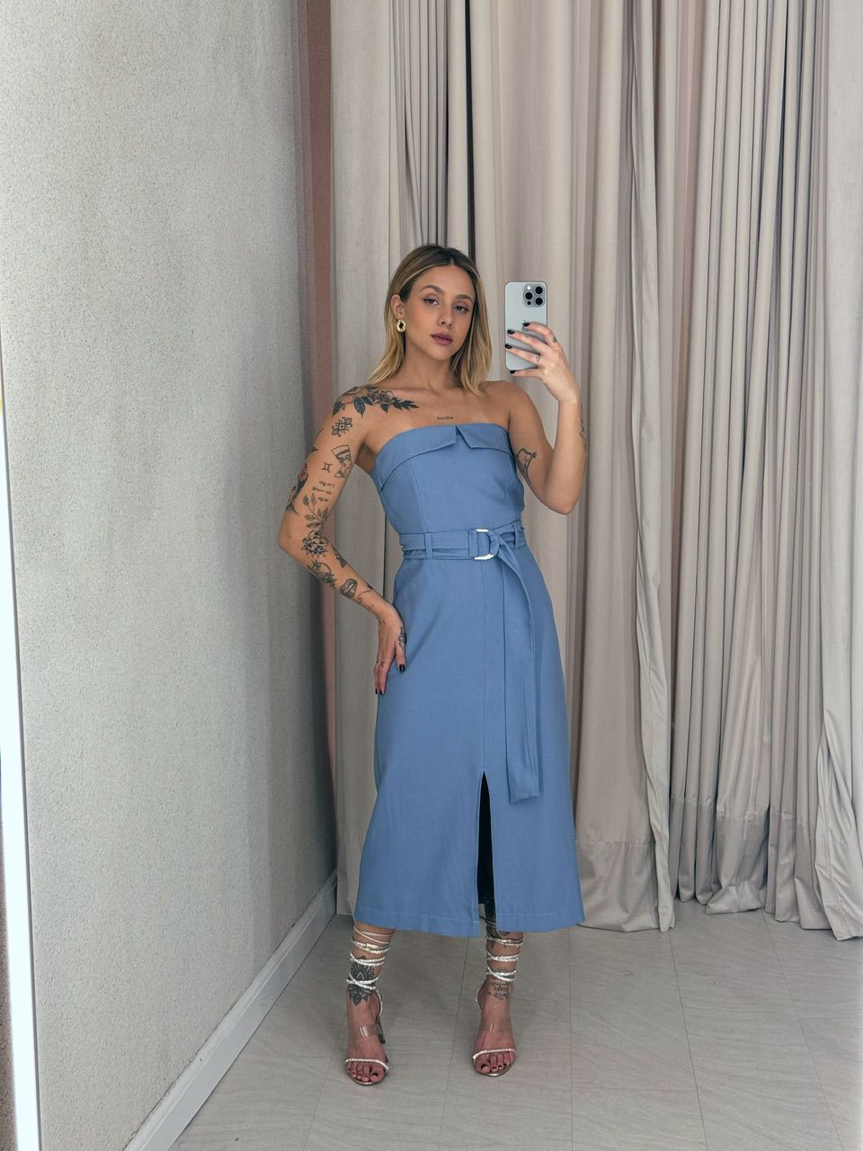 VESTIDO ARIANA TOMARA QUE CAIA BABY BLUE