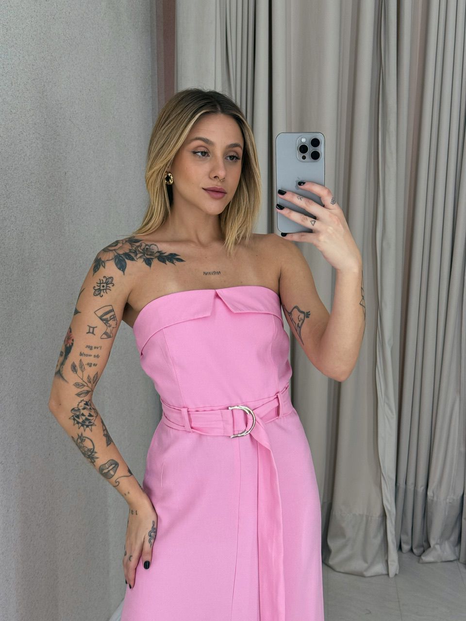 VESTIDO ARIANA TOMARA QUE CAIA BABY PINK