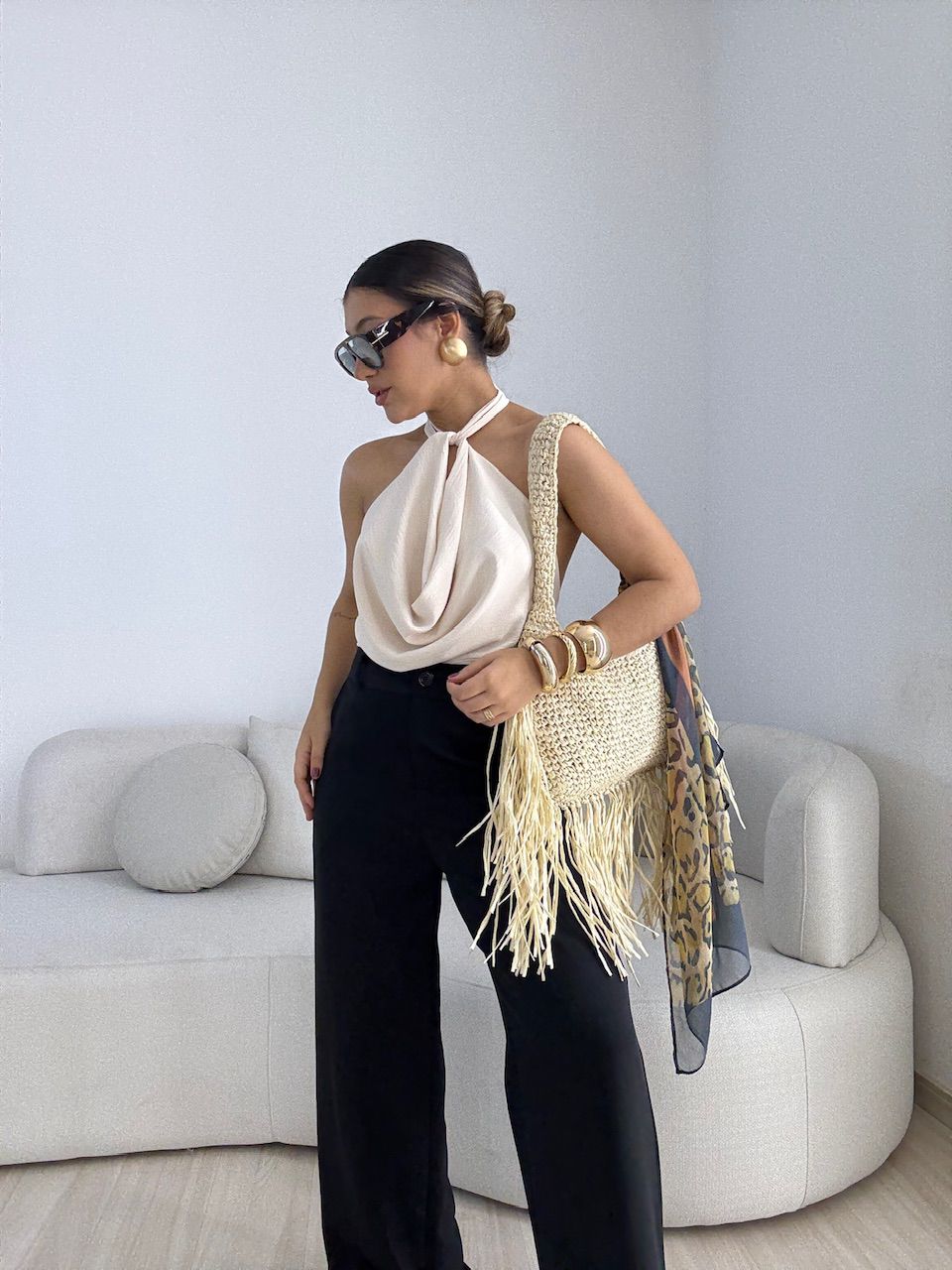 BLUSA GIULIA CF DECOTE AREIA