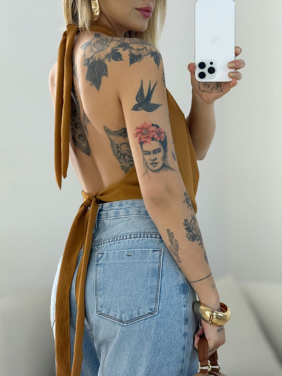 BLUSA GIULIA CF DECOTE CARAMELO