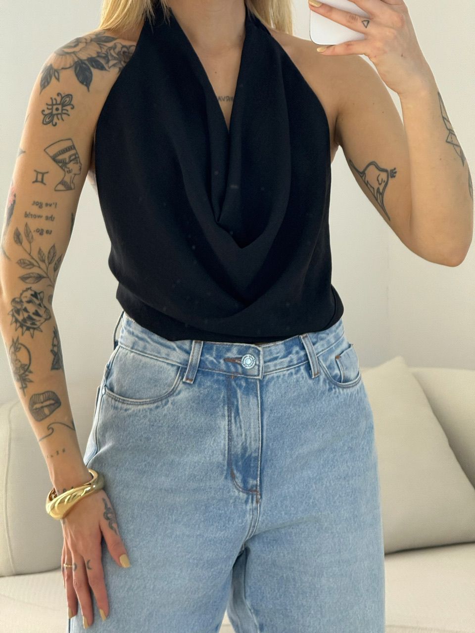 BLUSA GIULIA CF DECOTE PRETA