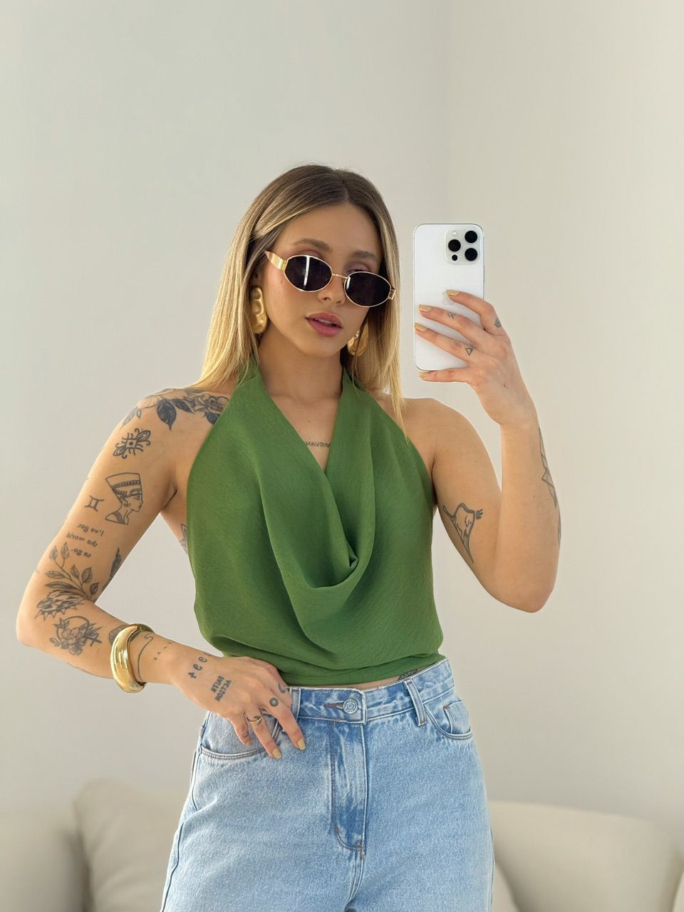 BLUSA GIULIA CF DECOTE VERDE