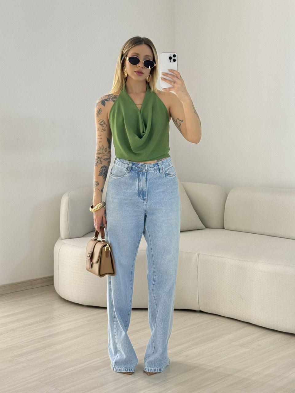BLUSA GIULIA CF DECOTE VERDE