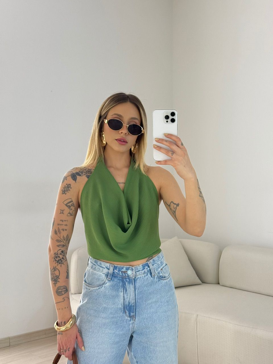 BLUSA GIULIA CF DECOTE VERDE