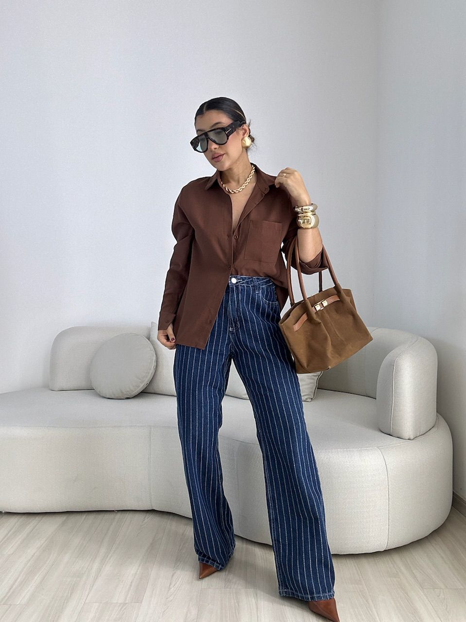 CAMISA ROMANA BASIC MARROM