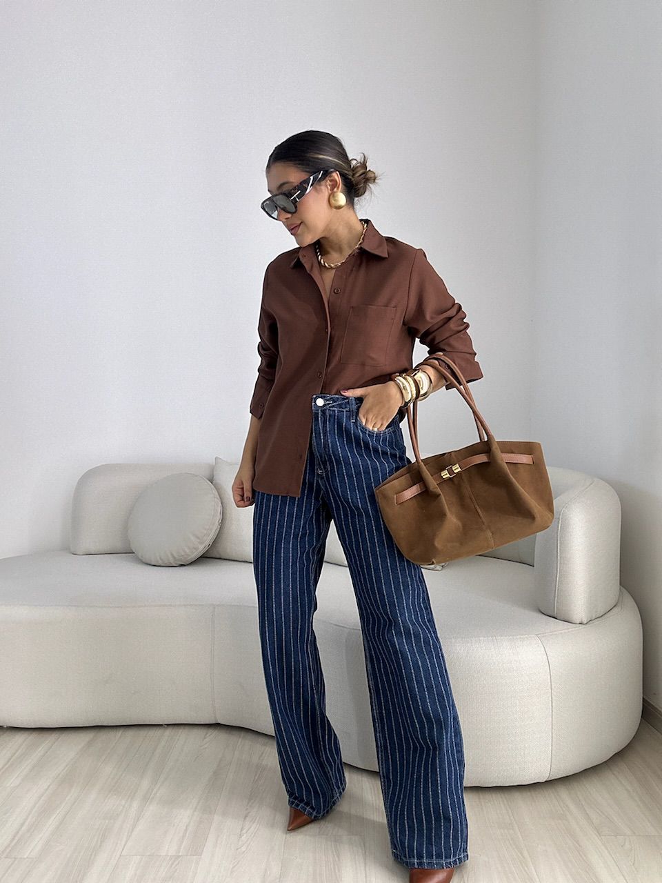 CAMISA ROMANA BASIC MARROM