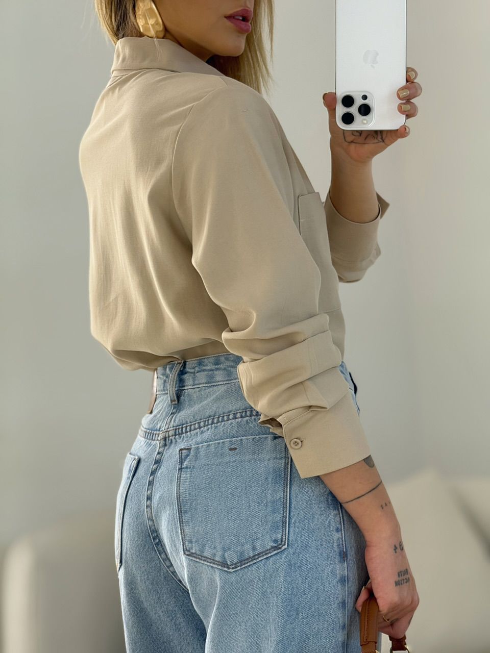 CAMISA ROMANA BASIC AREIA