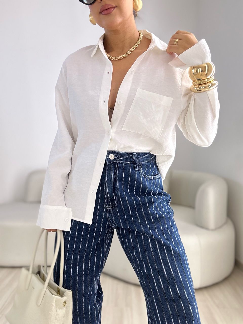 CAMISA ROMANA BASIC OFF - 0068000048 - CAROLLA FERRARO