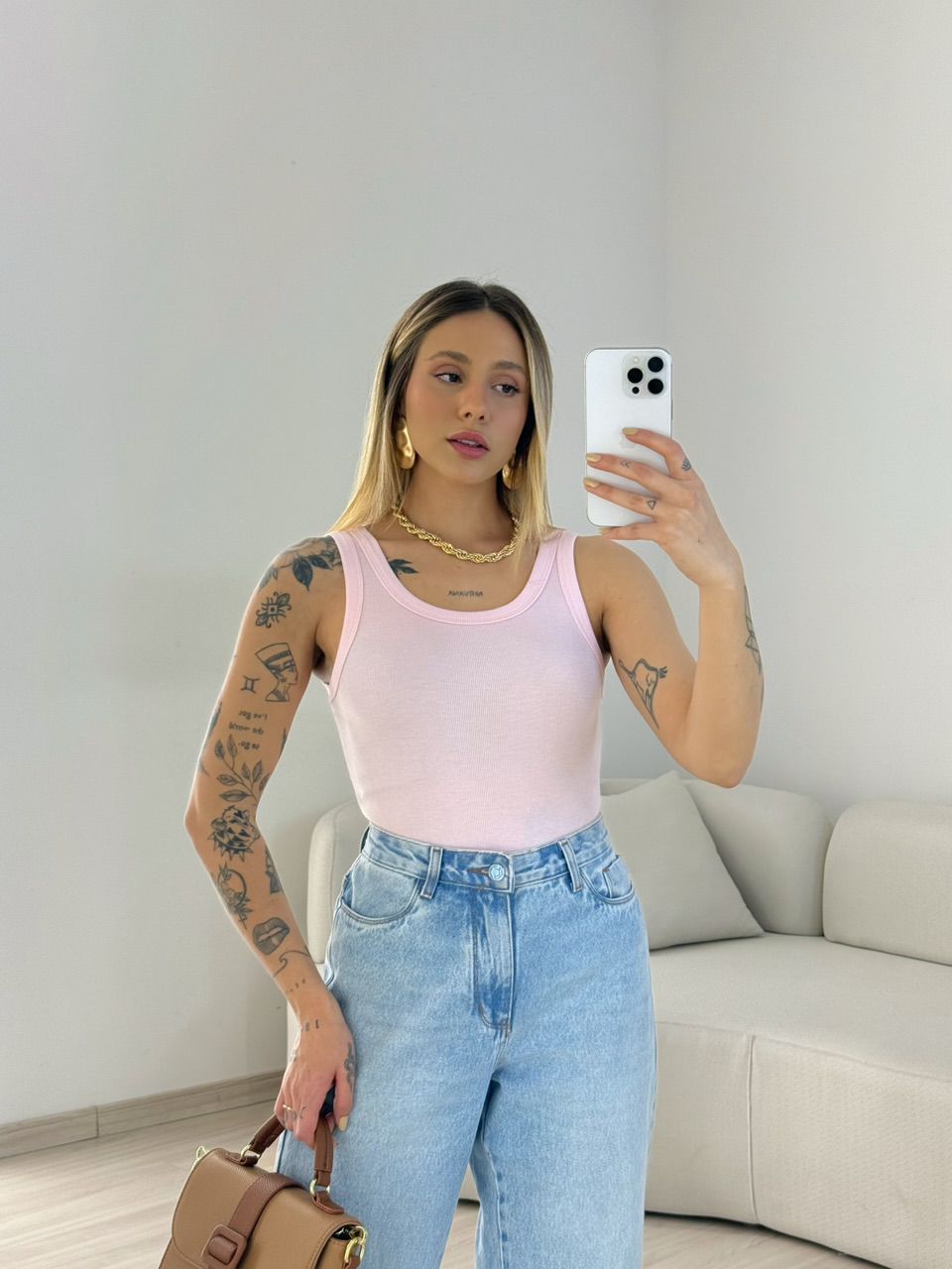REGATA EMILIA CANELADA BABY PINK - 0067990366 - CAROLLA FERRARO